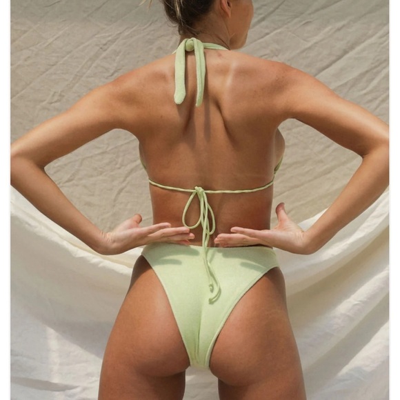 Stone Fox Swim Free People Bikini Top Rico Top in Pomelo Large Terry Cloth Boho - Picture 6 of 10